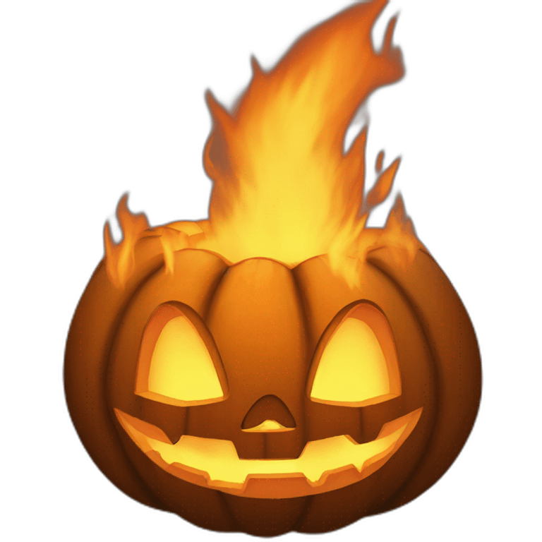 Fire inside a Jack O'lantern emoji