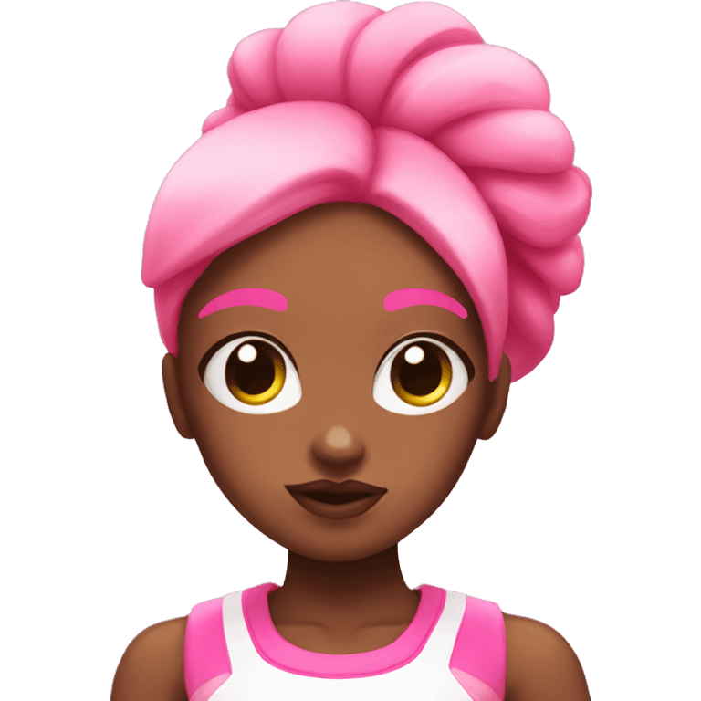 a cute pink power puff girl emoji