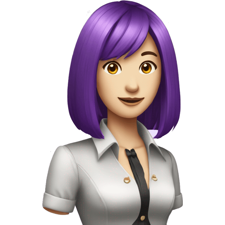 Roulette croupier with long, straight, violet hair, emoji