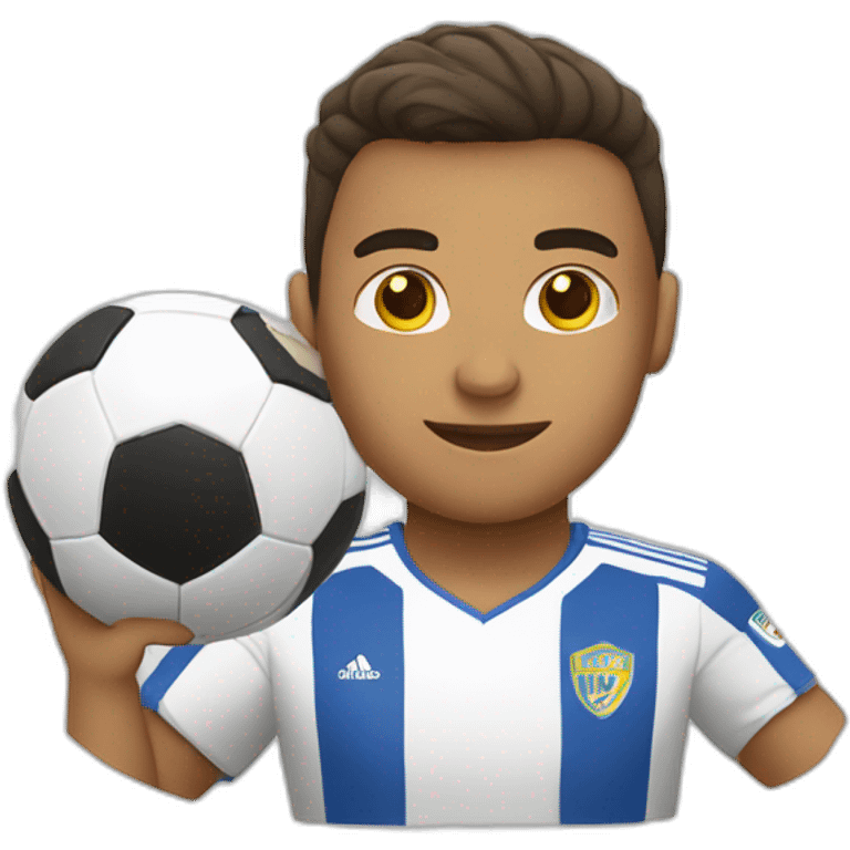 Coracao em formato de bola de futebol emoji