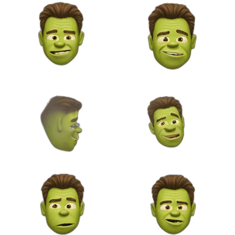 Shrek as rick astley emoji