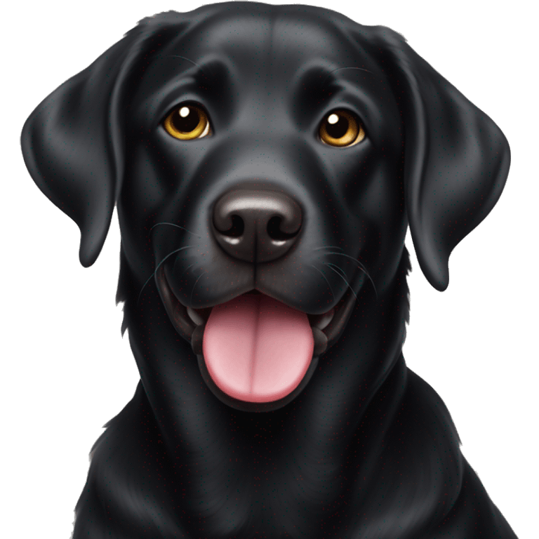 Black lab with tongue out emoji