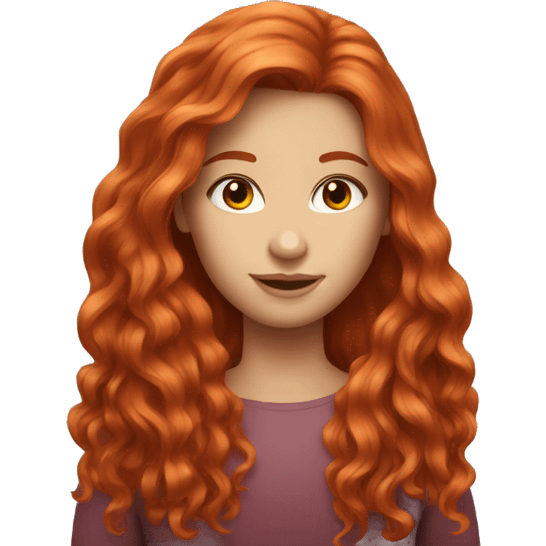 Beautiful red haired girl with long hair emoji