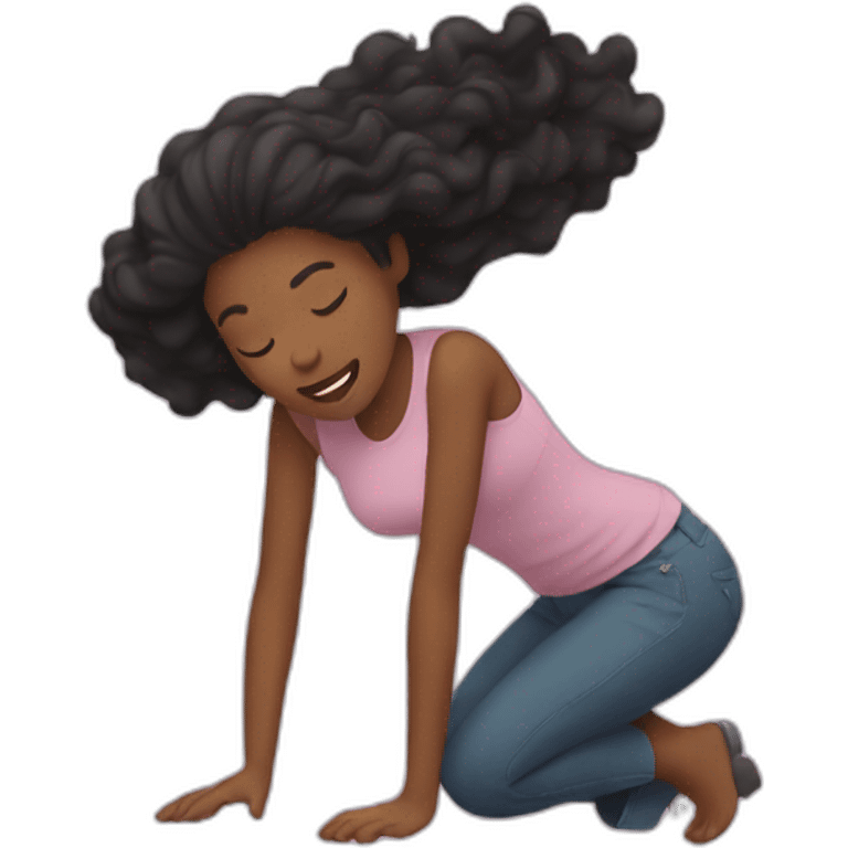 BLACK WOMAN rolling over emoji