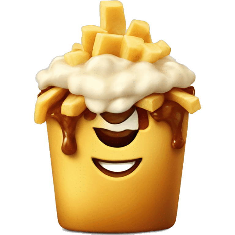 Poutine having a big smile emoji