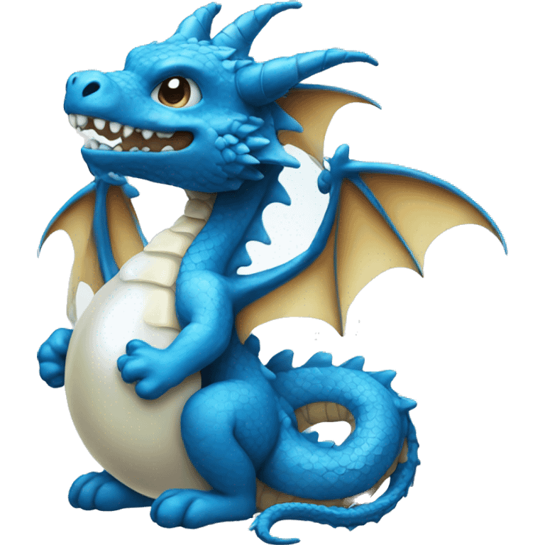 blue dragon with a pearl emoji