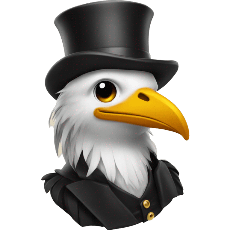 feather wearing a tophat emoji