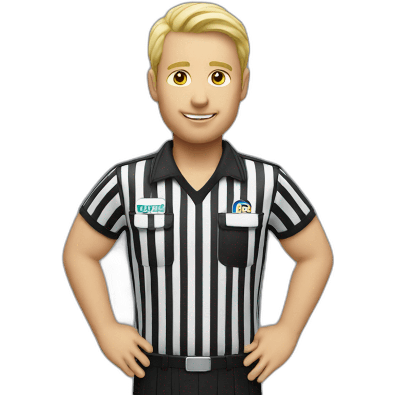 referee with European shirt emoji