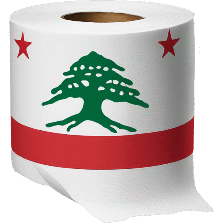 Lebanon flag on toilet paper emoji