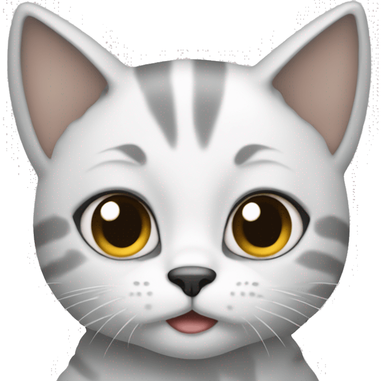 una persona abrasqndo un gato que es blanco con gris emoji