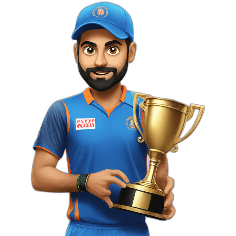 Virat kohli with trophy emoji