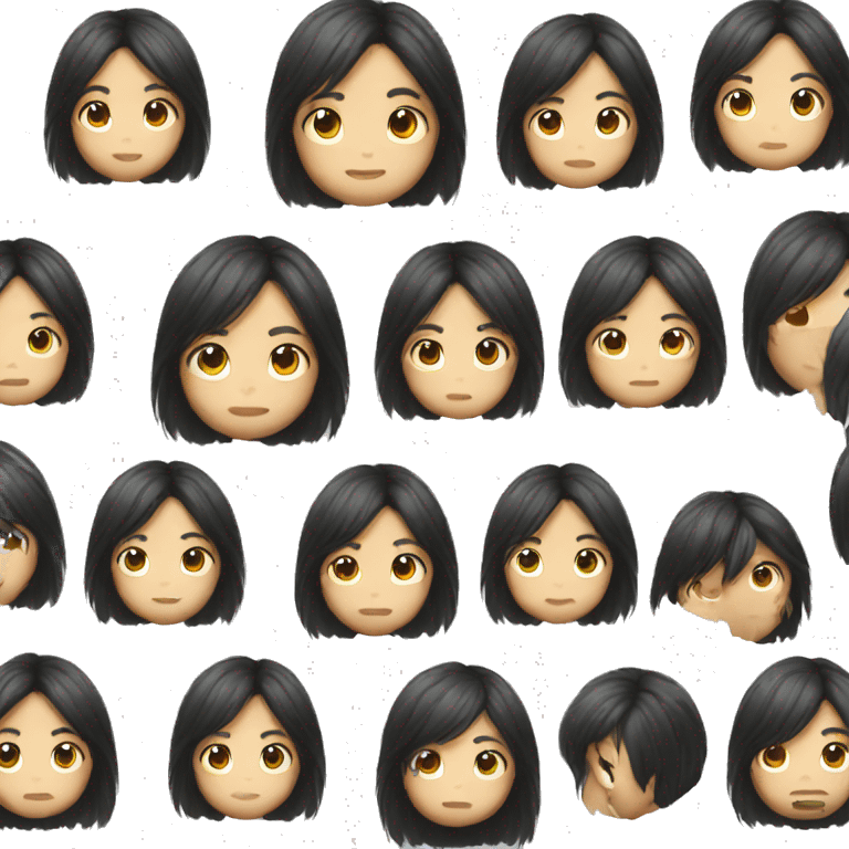 long hair asian boy  emoji