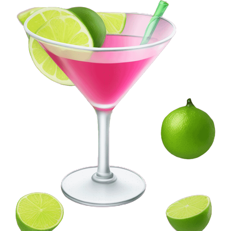 Pink martini with a lime emoji