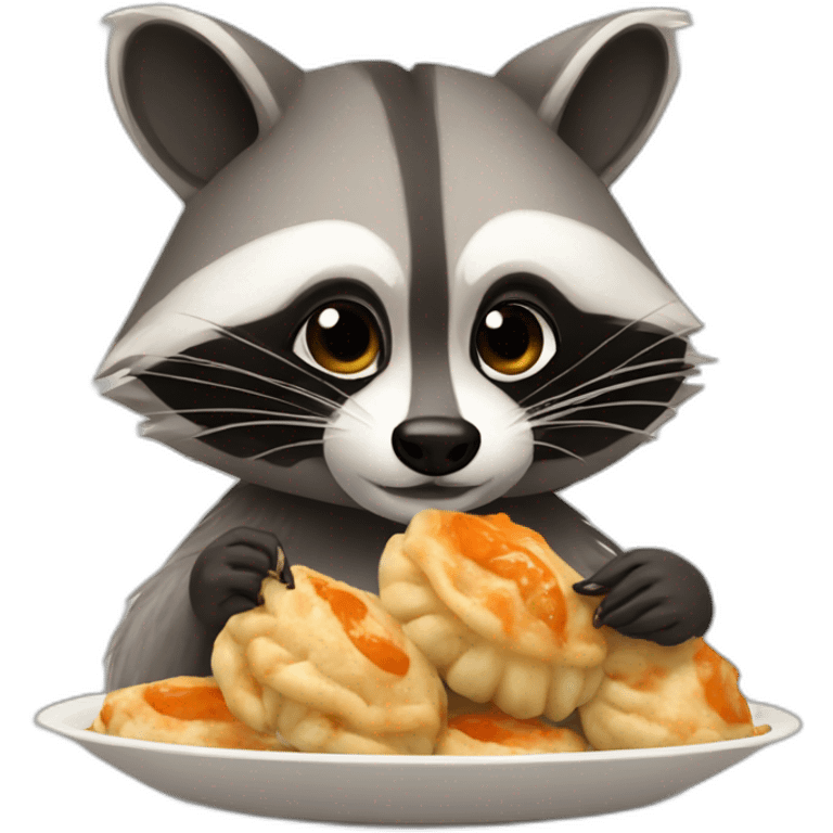 raccoon eating momos emoji