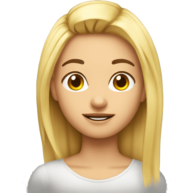 chica rubia pelo largo ceja fina emoji