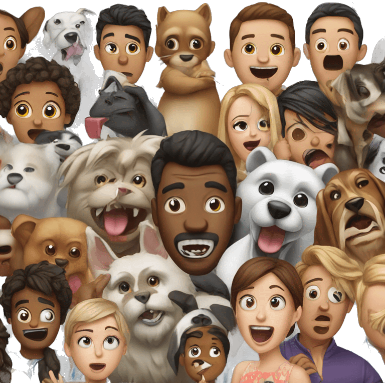 People and animals acting crazy emoji