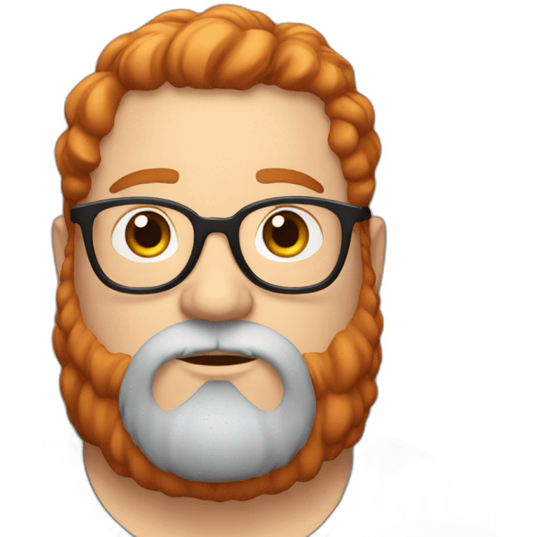 A red-haired fat guy with glasses and a beard emoji