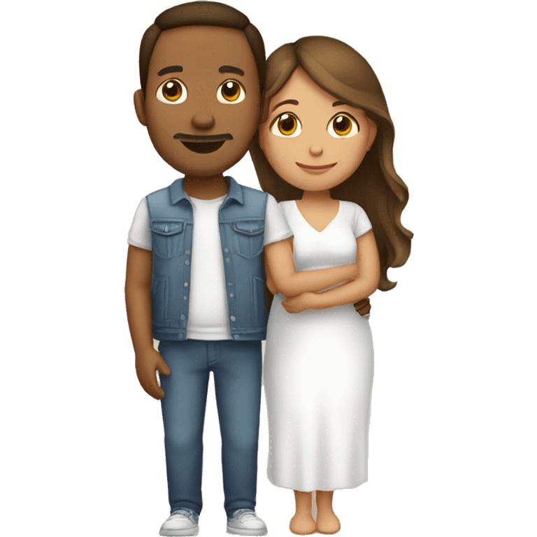 pareja embarazada personas blancas emoji