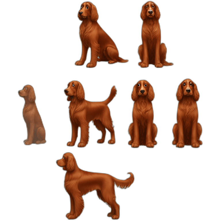 Dog irish setter full body emoji