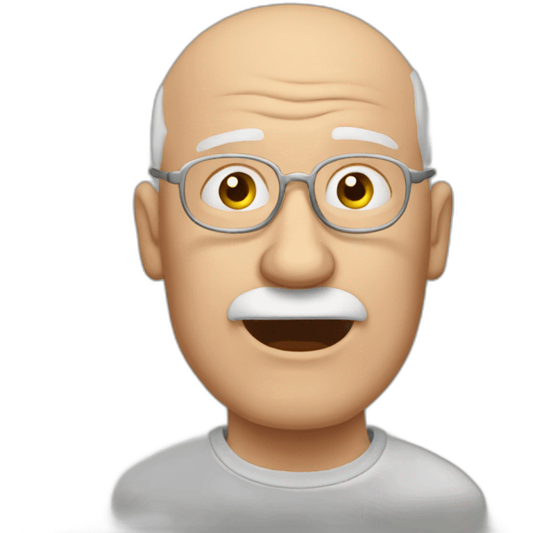 Bald grandpa forgetting where he is emoji