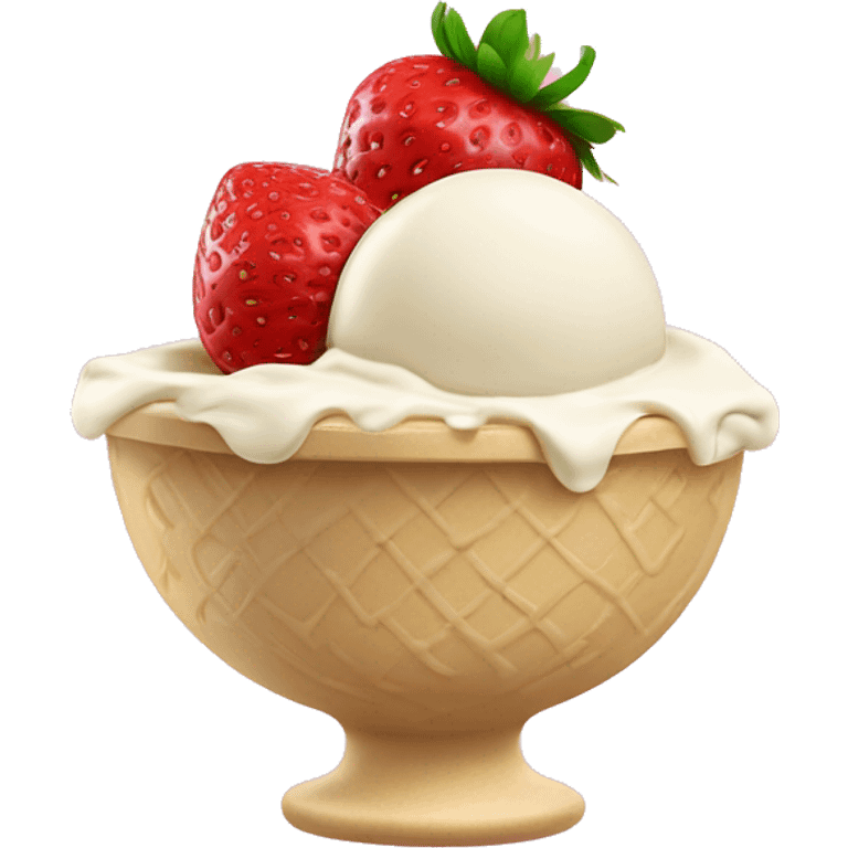 Strawberry and vanilla ice cream mixed in a bowl emoji