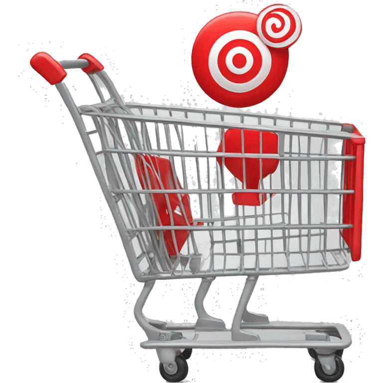 Red shopping cart with a target on the side  emoji