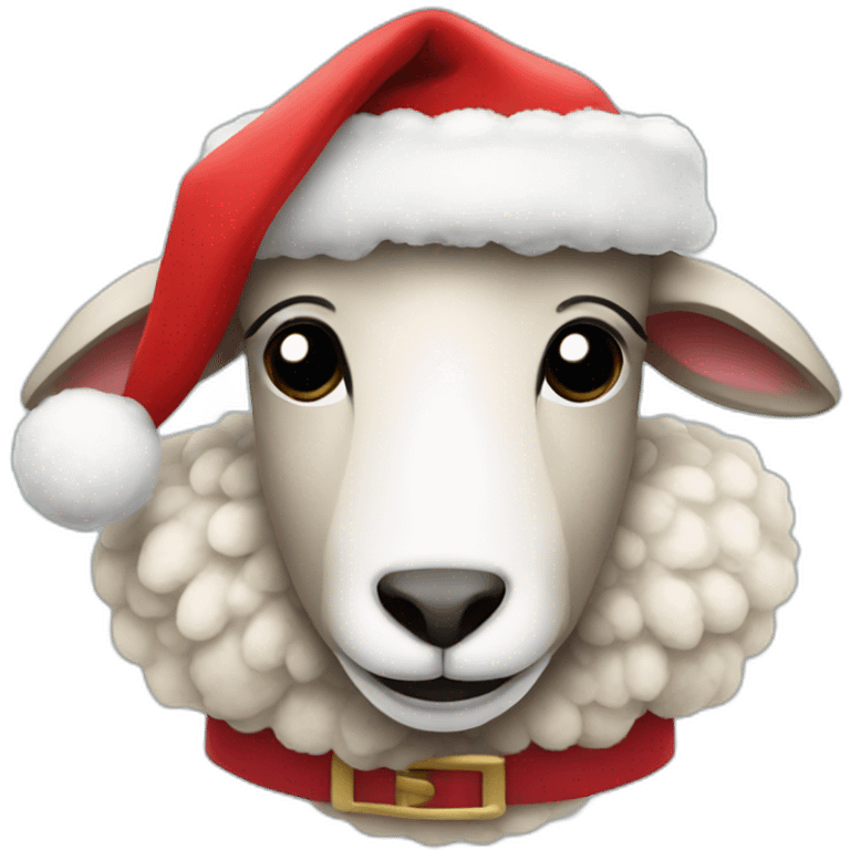 sheep dressed as a santa emoji