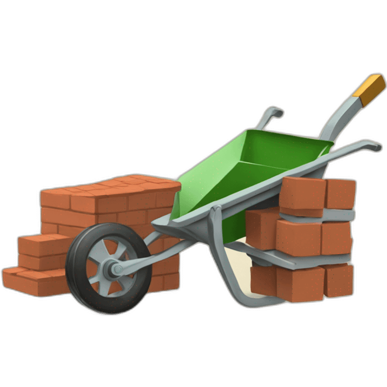 Portuguese with a wheelbarrow and bricks emoji