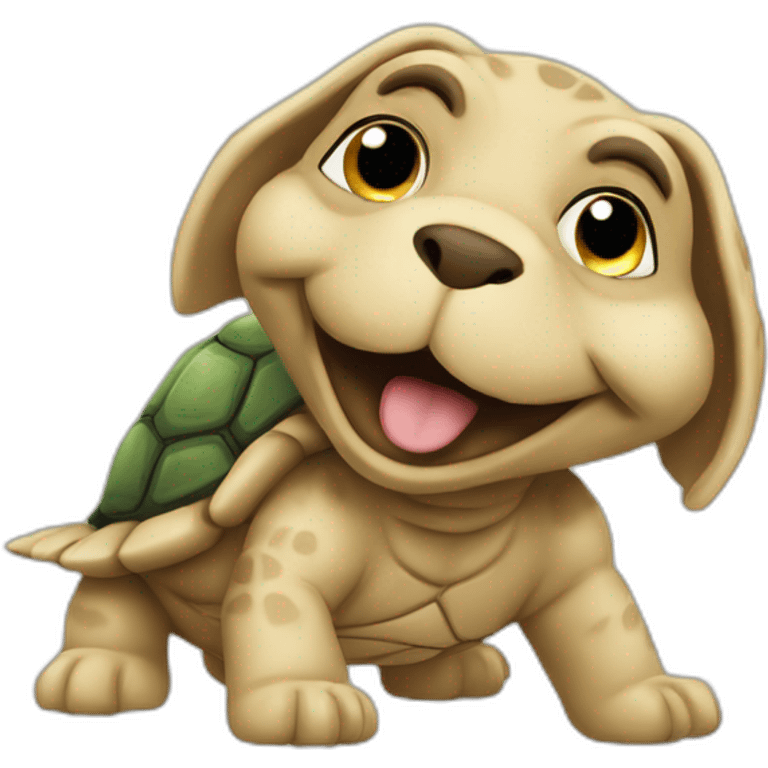 Tortue sur un chien emoji