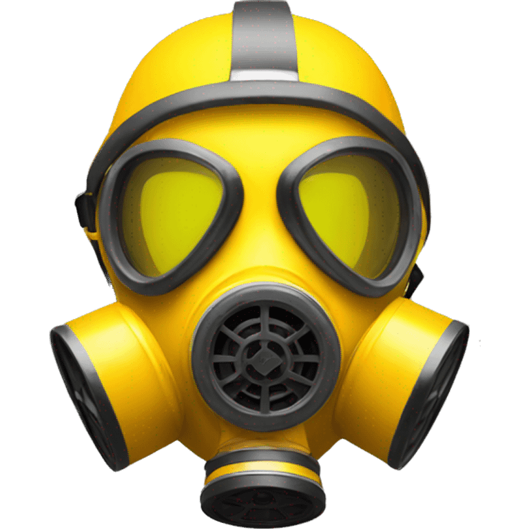 a yellow emoji weraing a gas mask. Make it seems if it was from apple emoji