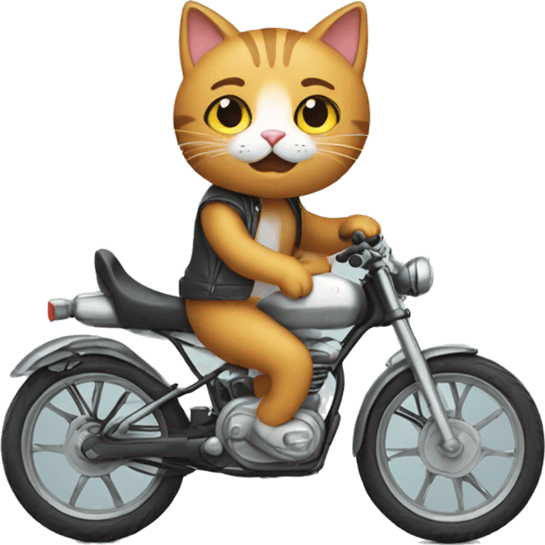 a cat on a bike emoji