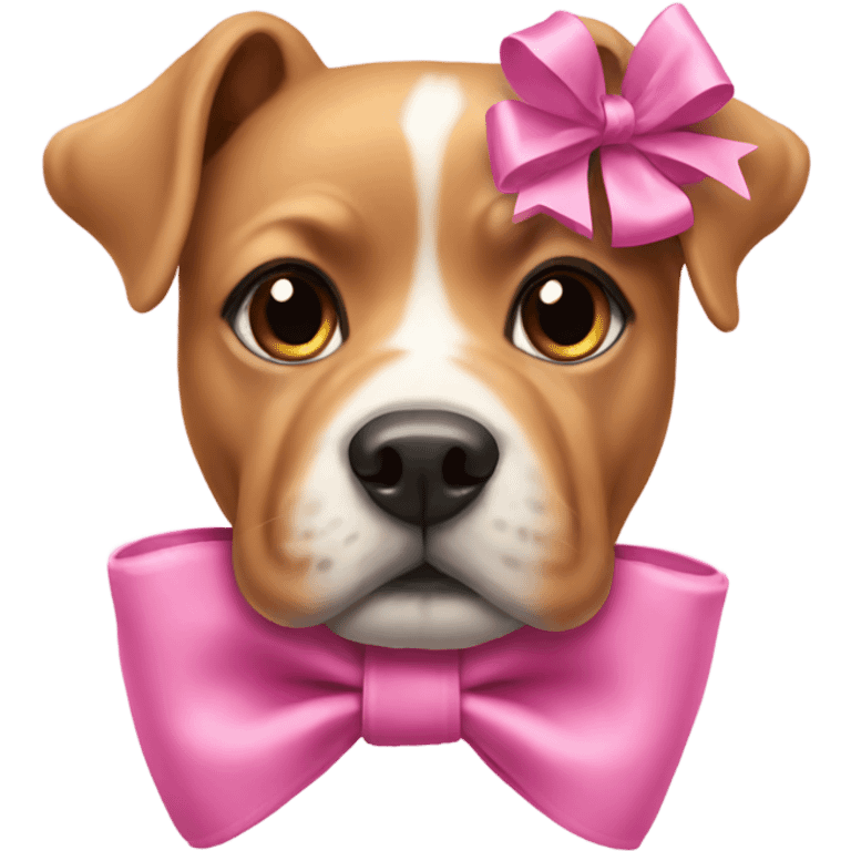 Dog wearing pink bows emoji