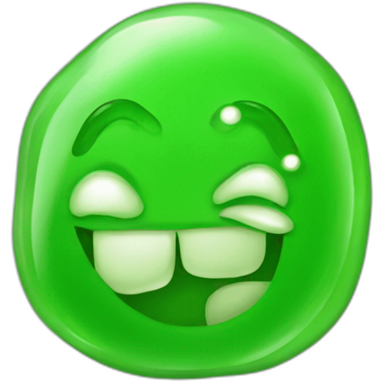 Green gummy candy cute face emoji