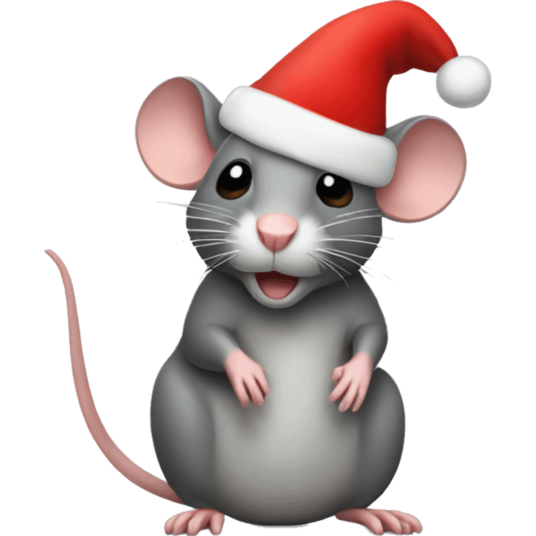 Rat in a Christmas hat  emoji