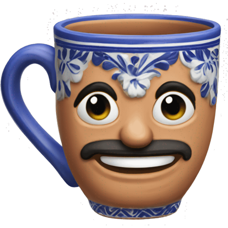 Realistic talavera clay mug isolated.  emoji