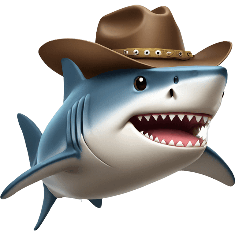 Shark with a cowboy hat emoji