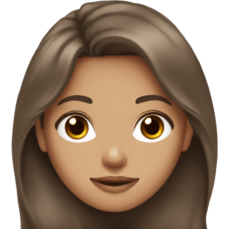 Brown hair brown eyes wavy hair girl emoji