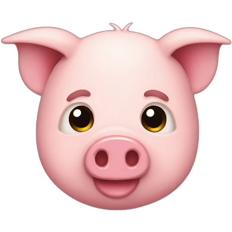 Funny pixel pig emoji