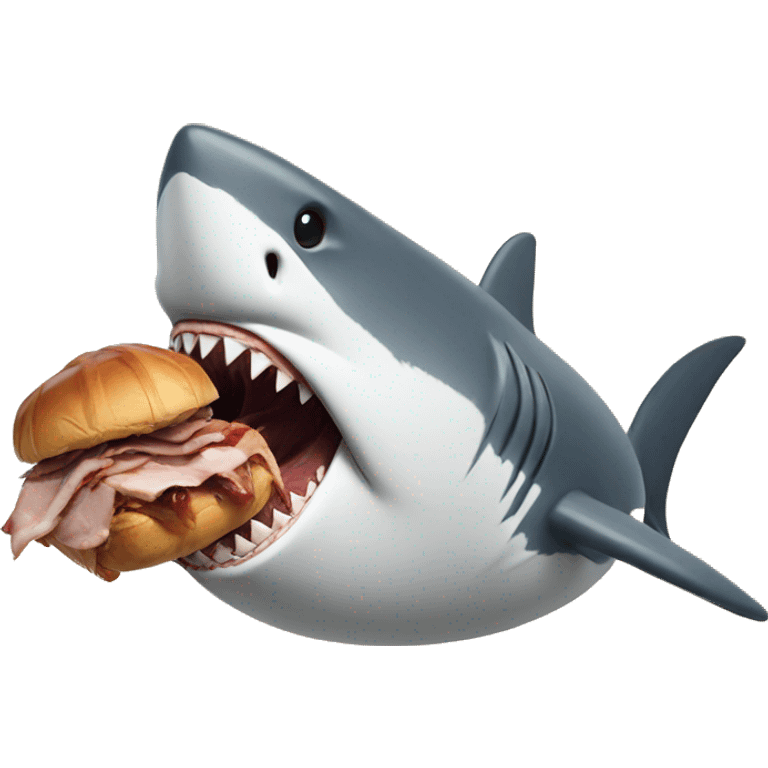 Shark eating a turkey leg emoji