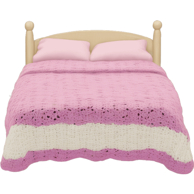 Bed emoji with crochet blanket emoji