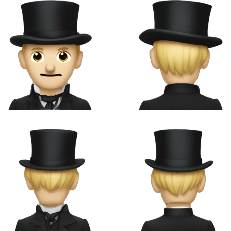 Rodion Raskolnikov from "Crime and Punishment" in a top hat emoji