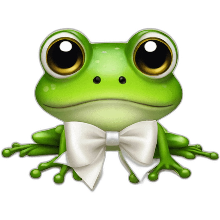 frog with a white bow on the head emoji