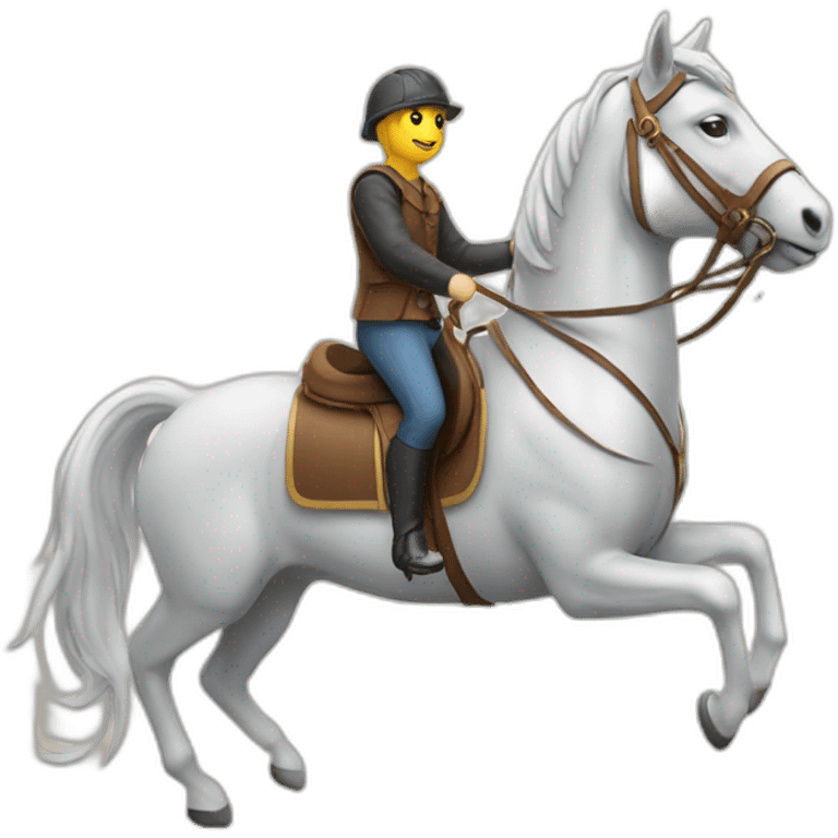 Un chat sur un cheval emoji