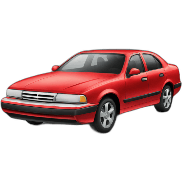 modern sedan vehicle in red color emoji