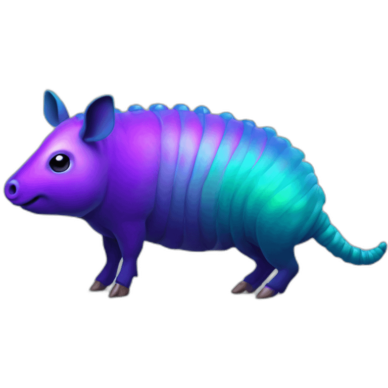 Iridescent spotted striped cyan purple gradient pig armadillo cow centipede insect emoji