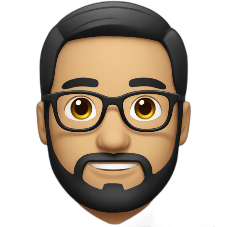 chilean man with short straight black hair and black beard wearing a suit and round glasses emoji