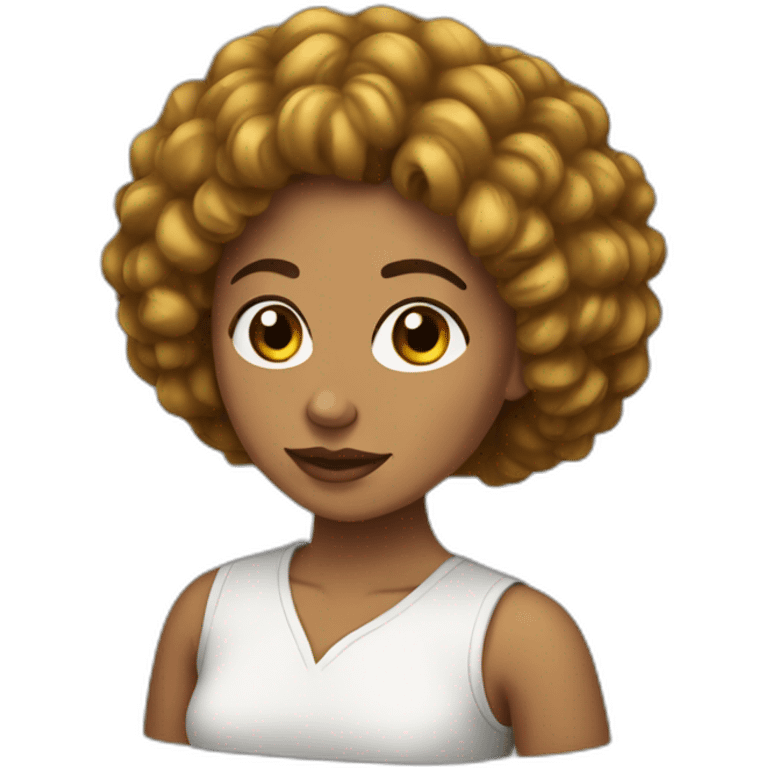 Mujer pelo corto rizado emoji