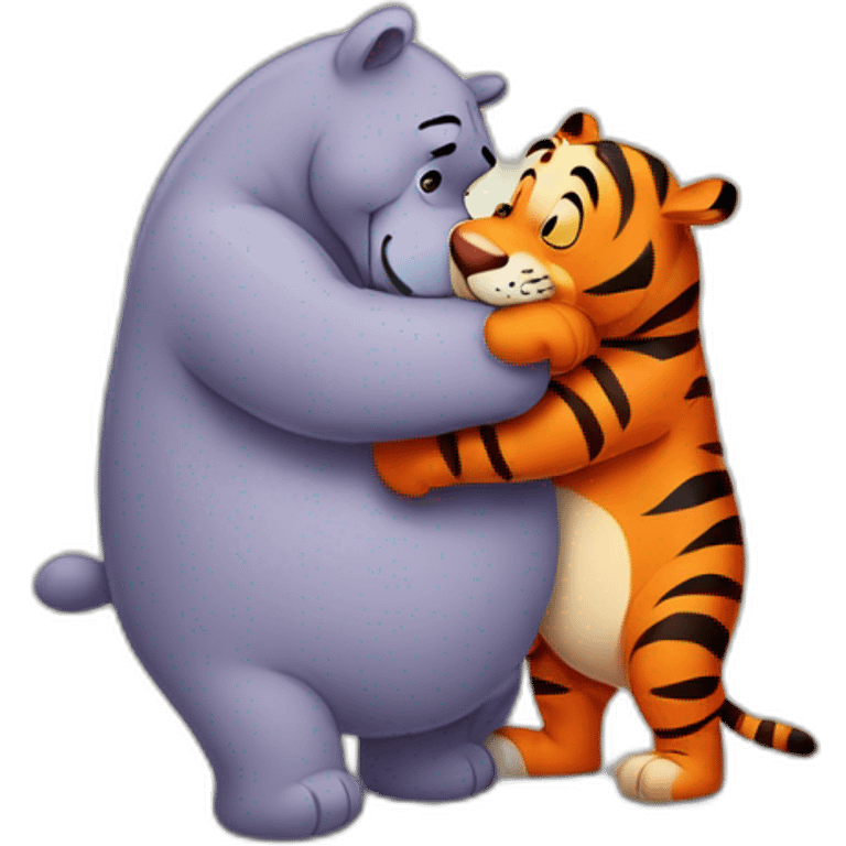 Tigger and Eeyore hugg  emoji