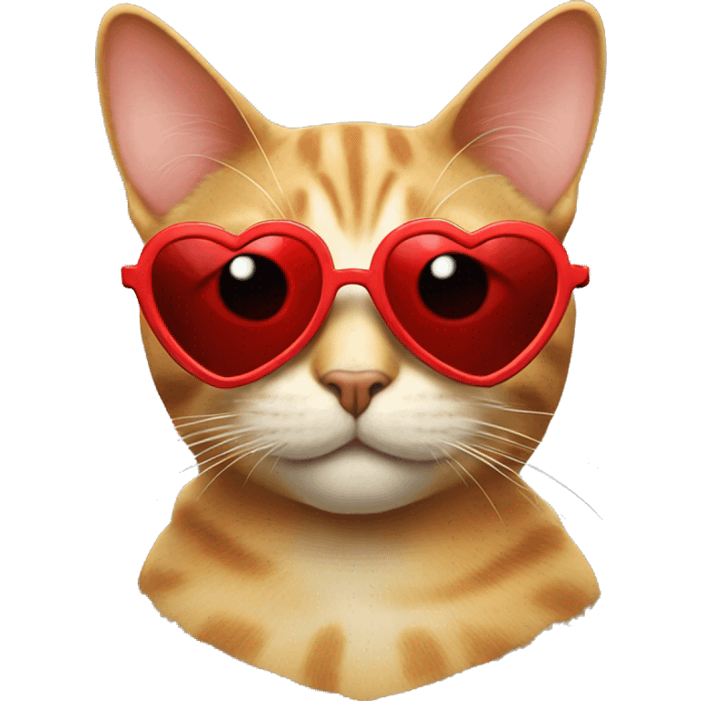 cat with red heart sunglasses emoji