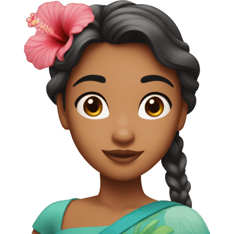  disney princess with Hibiscus flower emoji